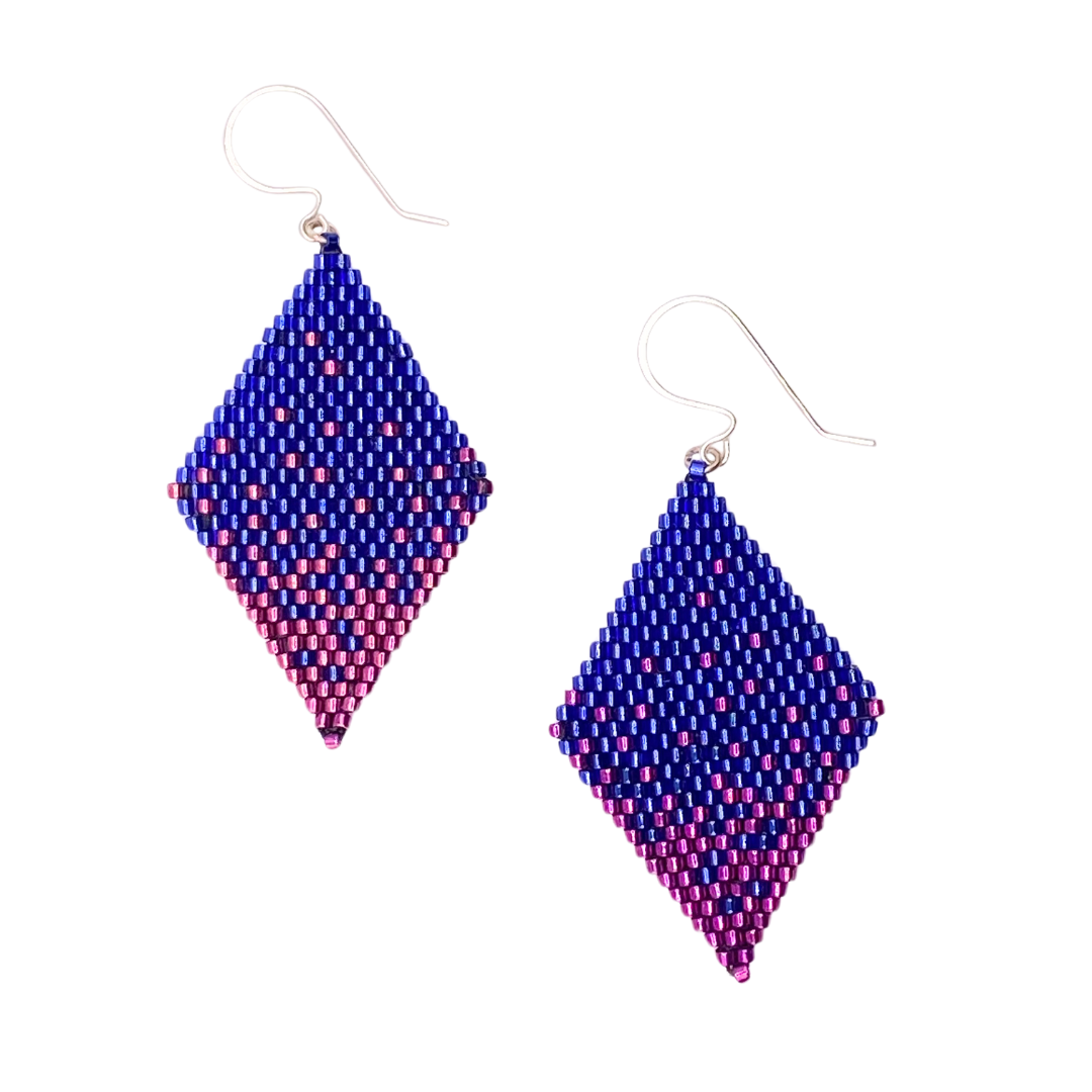 Raspberry and Royal Stardust Earrings