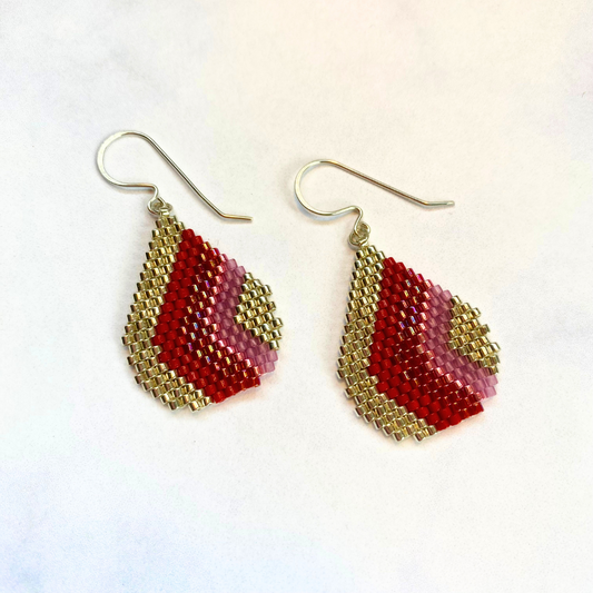Red Rainbow Drop Earrings