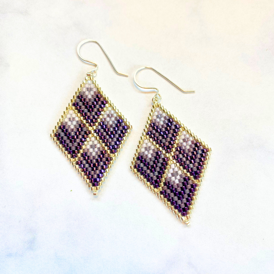 Small Purple Hombre Diamond Earrings