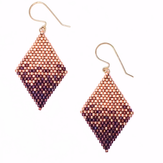 The Days of Wine a Roses - Hombre Brick Stitch Diamond Earrings